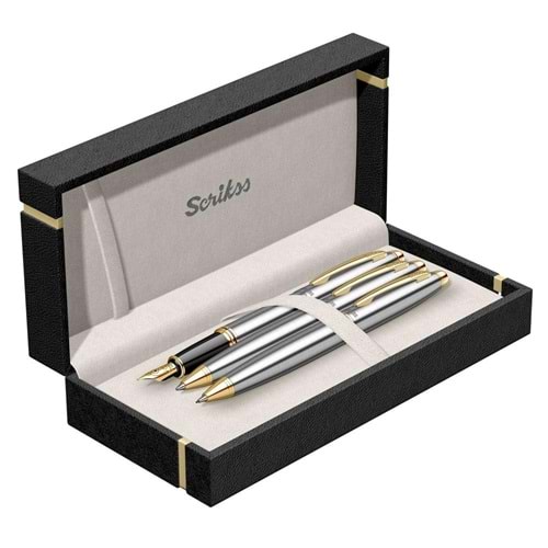 Sckrikss 88 Dolmakalem - Tükenmezkalem - Versatil Üçlü Set Gold Krom