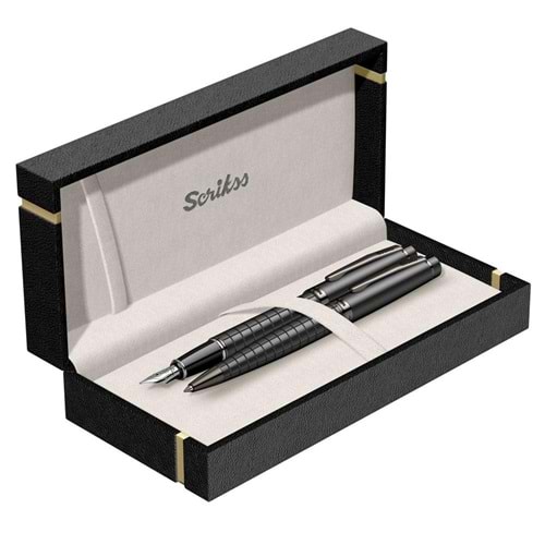 Sckrikss 38 Dolmakalem - Tükenmezkalem İkili Set Mat Siyah