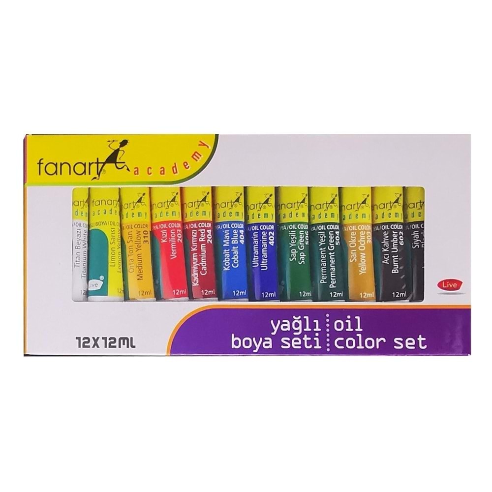 Fanart Academy Yağlı Boya Seti 12X12Ml