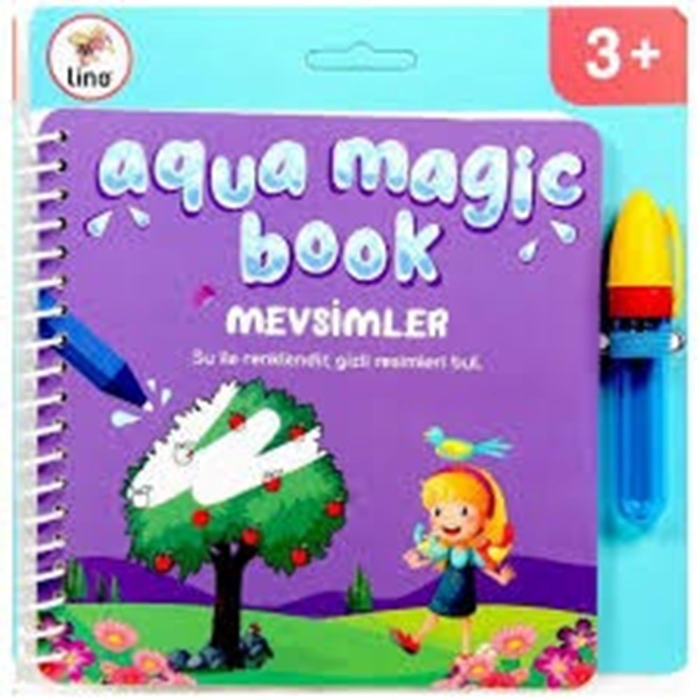Lino Aqua Magic Book Mevsimler (Sihirli Boyama Kitabi) Kar-Tfl-1005