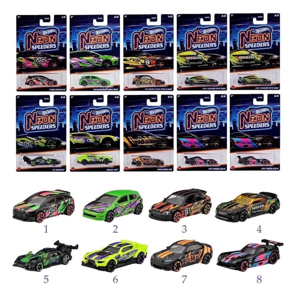 HLH72 Hot Wheels Neon Yarışçılar