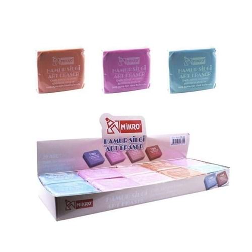 Mikro Hamur Silgi Pastel Renkli Pvc Kutulu