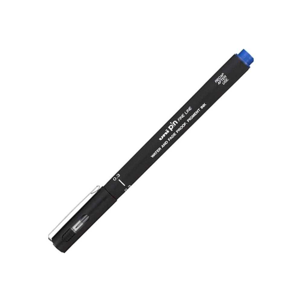 Uni-Ball Pin 03-200 M Fine Line Akrilik Uçlu Çizim Kalemi 0.3 mm Mavi