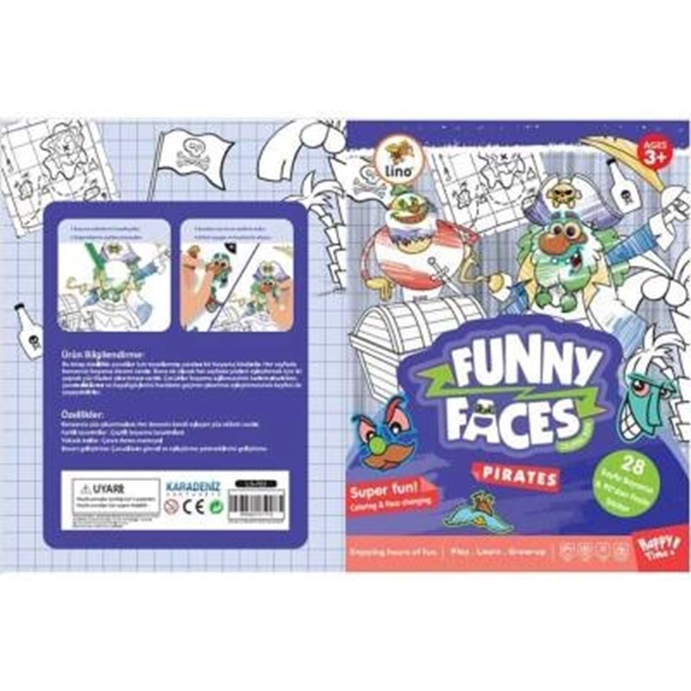 Lino Funny Faces Stickerli Boyama Kitabı Korsanlar