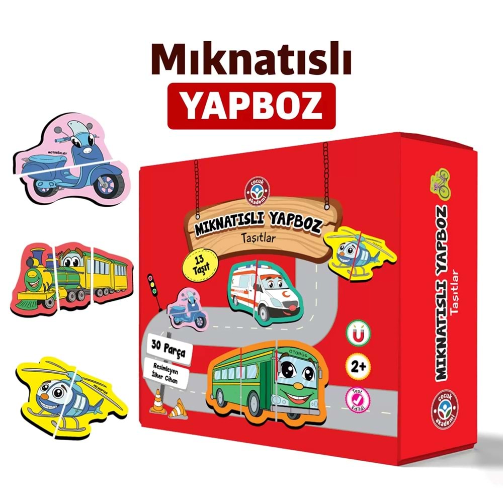 Çocuk Akademi Mıknatıslı Yapboz Taşıtlar