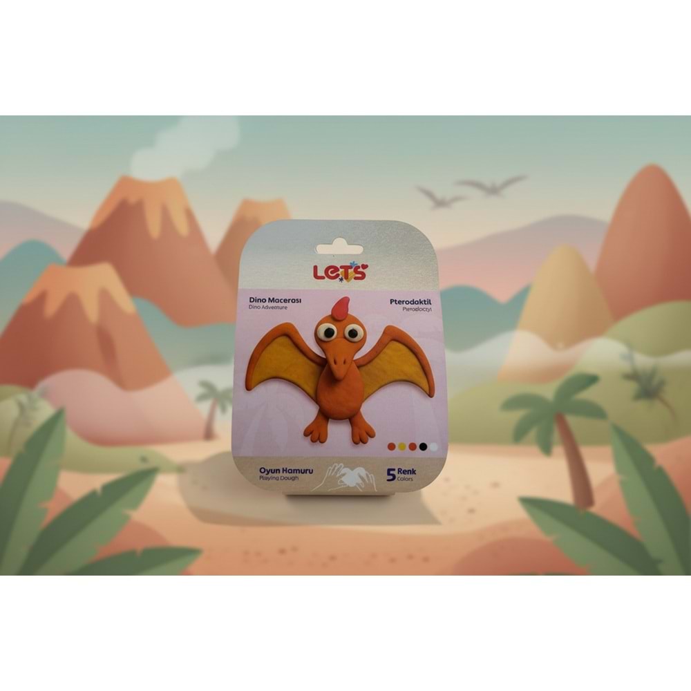 Lets Oyun Hamuru Dino Macerasi Pterodaktil 5 Renk 100gr