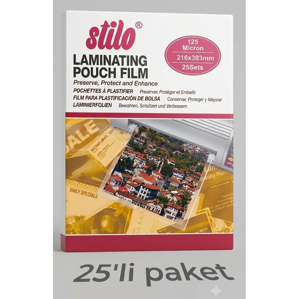 Stilo Laminasyon Filmi A4 125 Mic 25 Li Paket