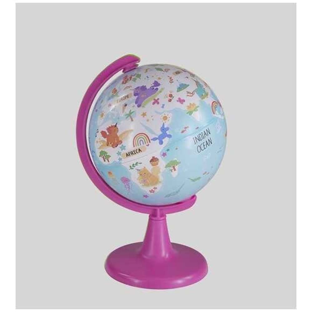 48155 15Cm Kids Unicorn Adventure Globe + Puzzle (54Pcs)