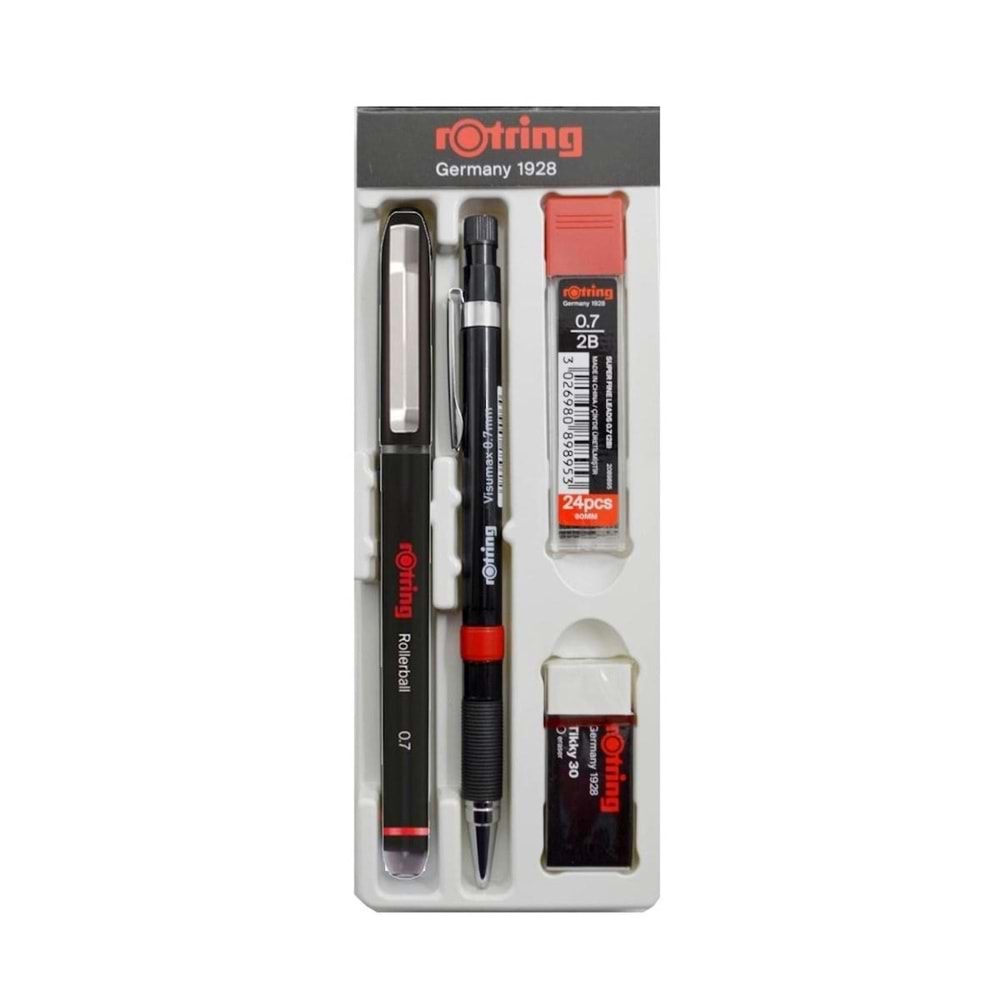 Rotring Ofis Seti 0.7 Roller+Versatil+Min+Silgi Siyah