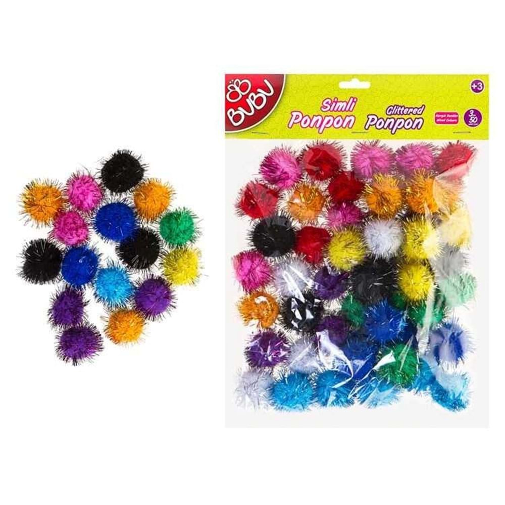 Bu-Bu Ponpon Simli 3Cm 25'Li Karma