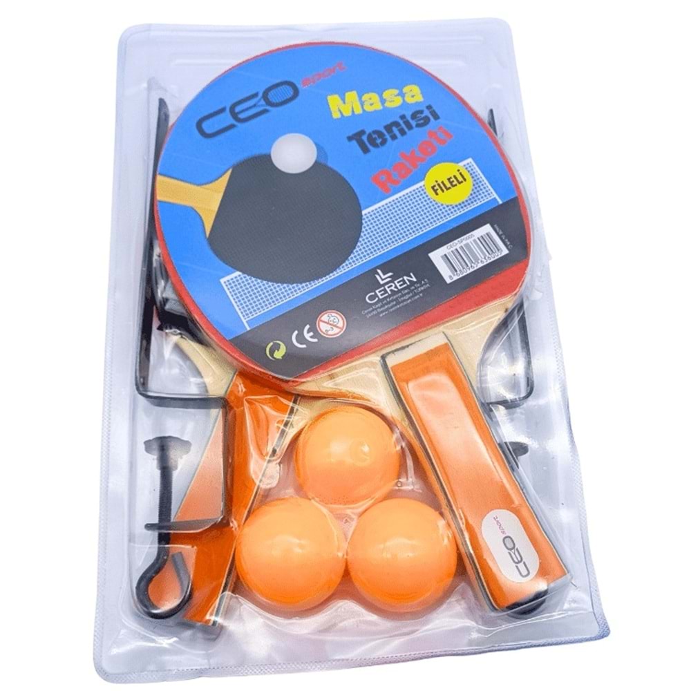 Ceo Sport Masa Tenisi Seti Fileli (2 Raket+3 Top)