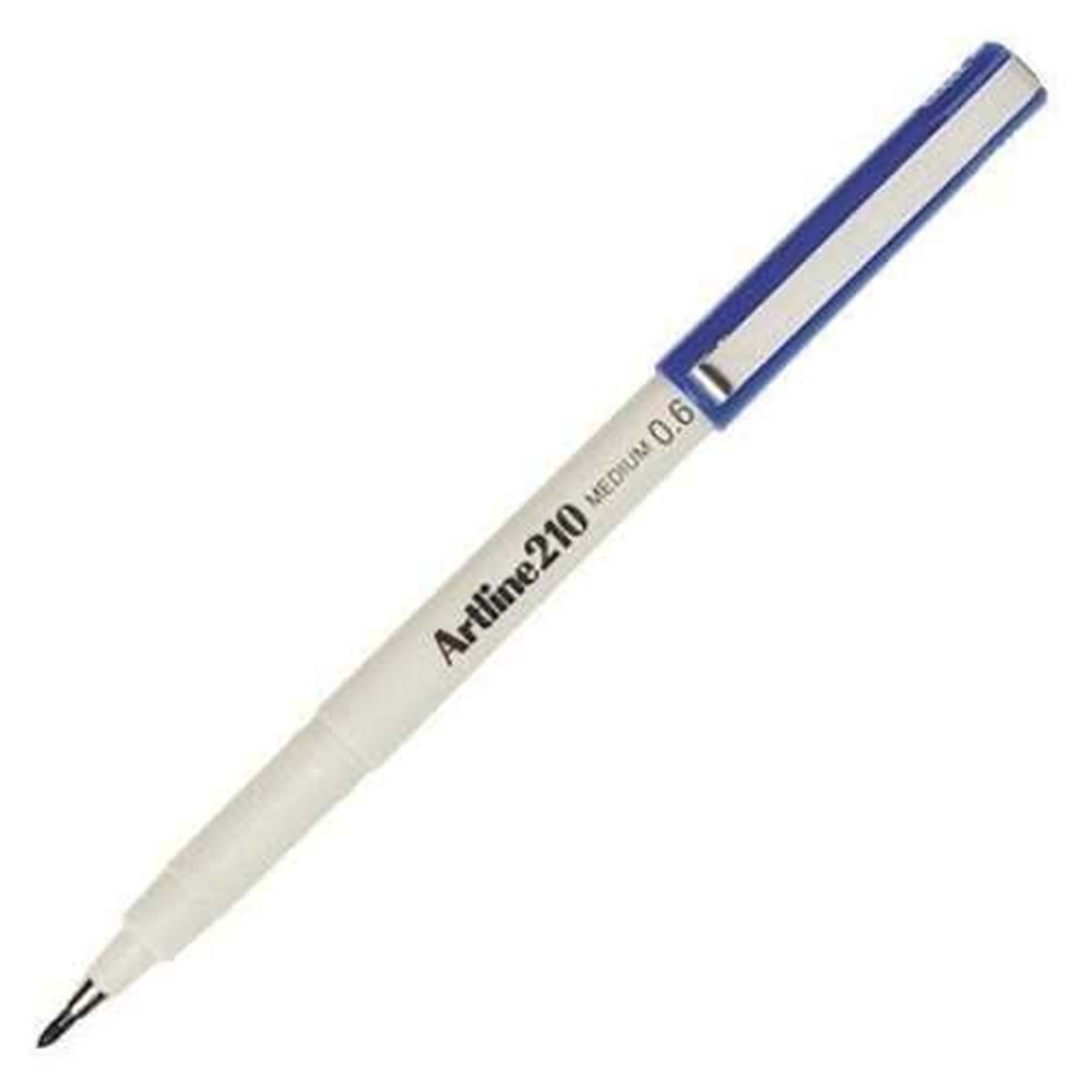Artline 210N Keçe Uçlu Yazı Kalemi Uç:0,6Mm Mavi