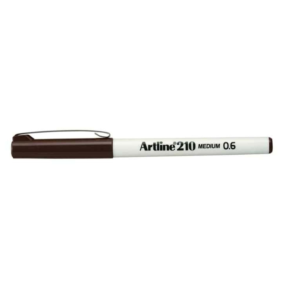 Artline 210N Keçe Uçlu Yazı Kalemi Uç:0,6Mm Koyu Kahverengi