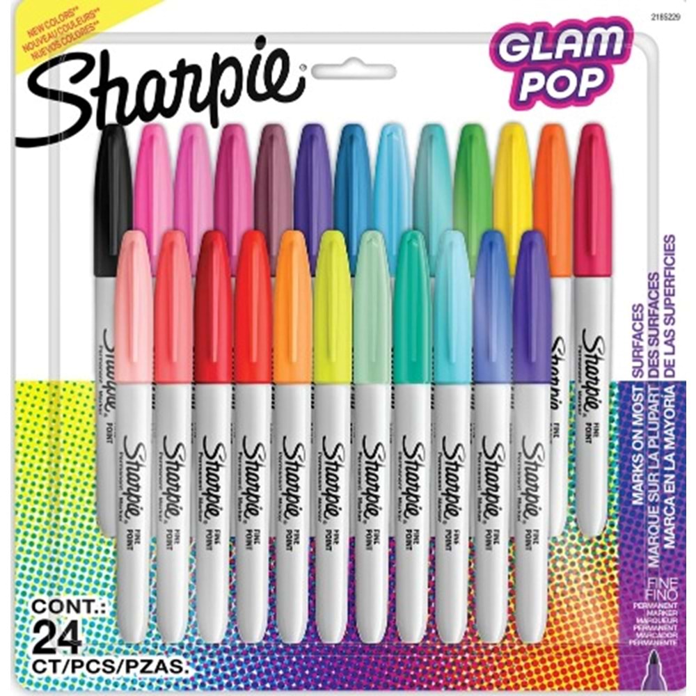 Sharpie Permanent Set Fine 24 Lü Glam Pop 2198779