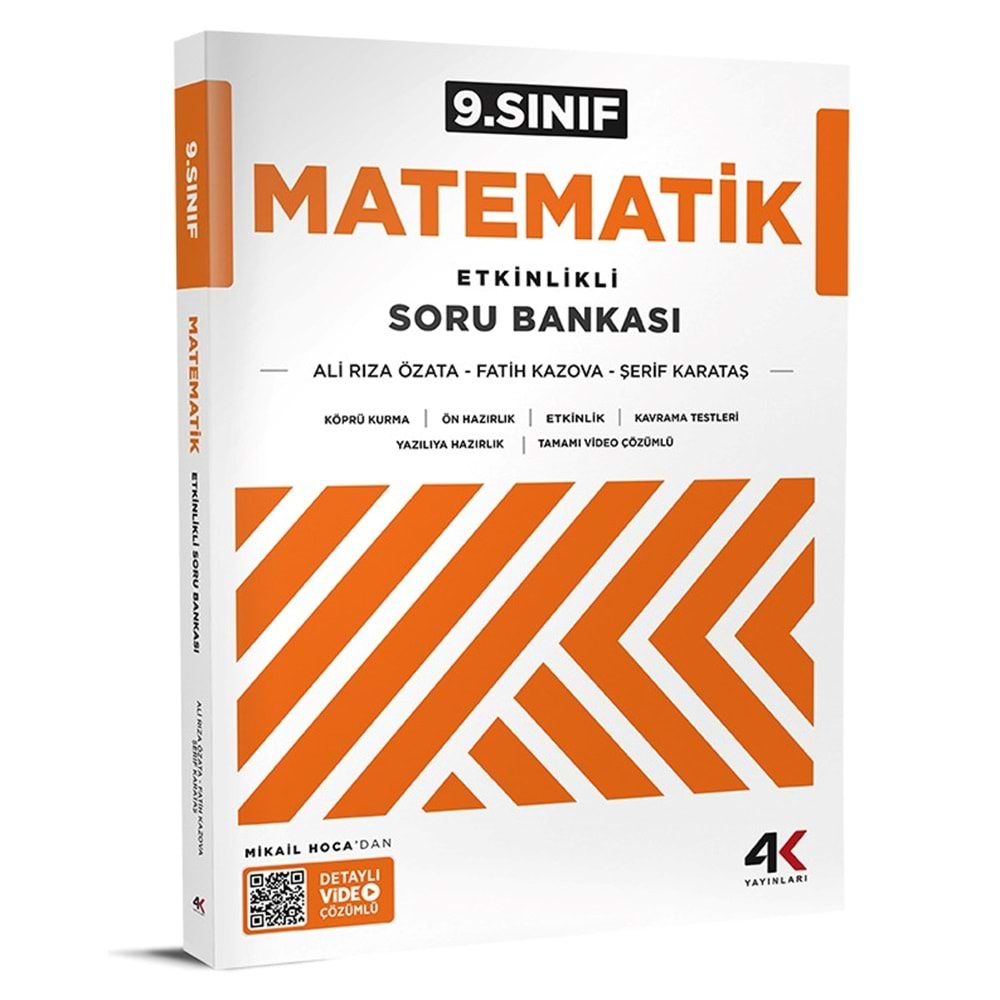 4K Yayıları 9.Sınıf Matematik Etkinlikli Soru Bankası