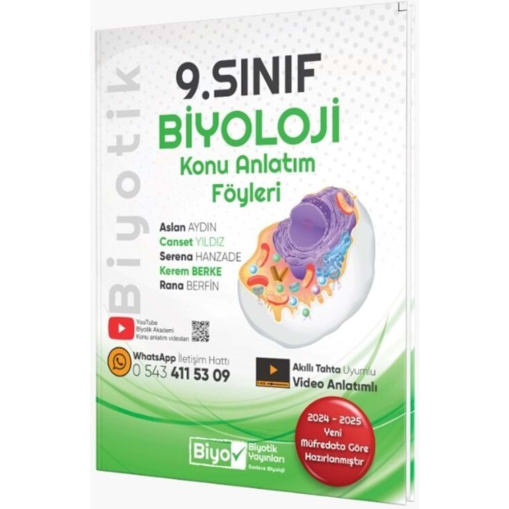 BİYOTİK 09.SINIF KONU ANLATIM BİYOLOJİ - 2024-25