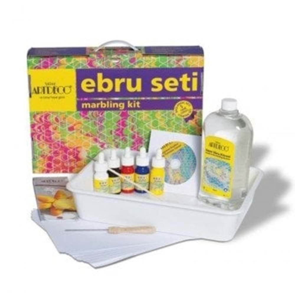 Artdeco Ebru Başlangıç Seti (A4 Tekneli) 5X30Ml Damlalıklı Şişe