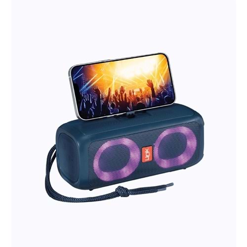 Link-Tech Q218 Mavi 7W 90Db RGB Bluetooth Hoparlör Mobil Standlı