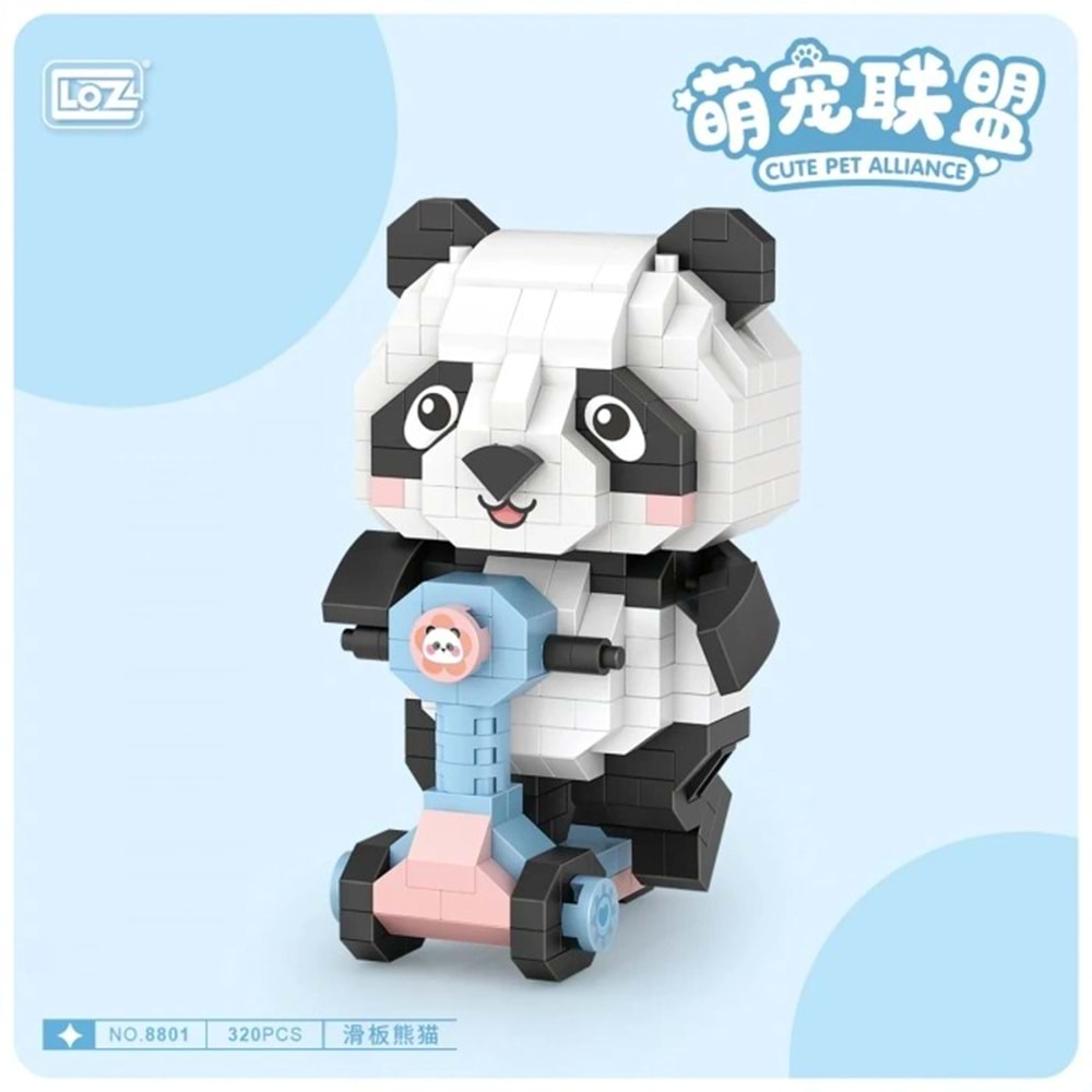 Loz Block Oyuncak Panda Scooter 320 Pç Lz-8801