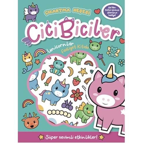Çıkartma Neşesi-Cicibiciler-Ünicornlar-Faaliyet Kitabı